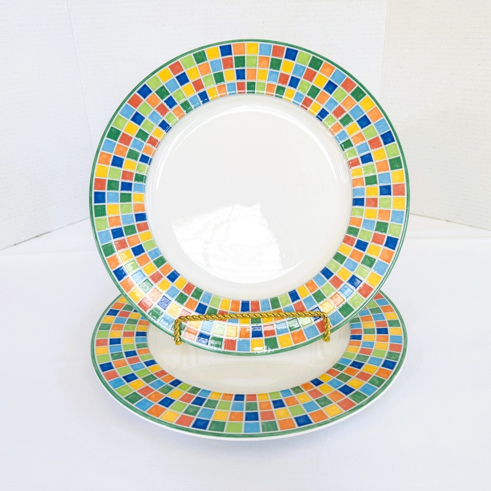 2X Villeroy & Boch Twist Alea Limone Caro Classic Charger Chop Serving Plate 12"